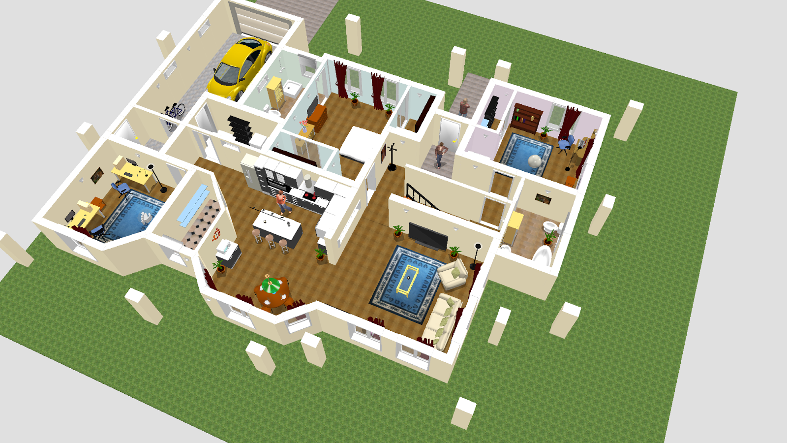 برنامج تصميم المنزل من الداخل و الديكور Sweet Home 3d زووم على التقنية